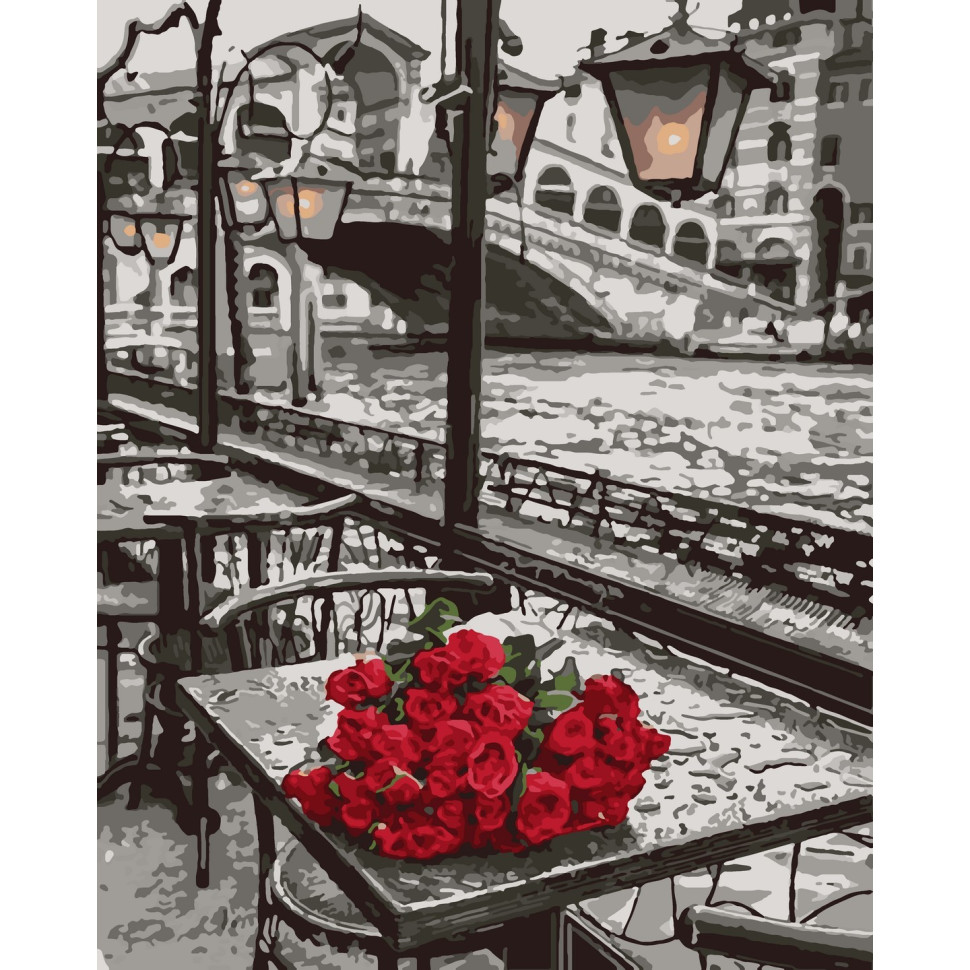 Ruže v Benátkach 40x50cm - vypnuté plátno na rám
