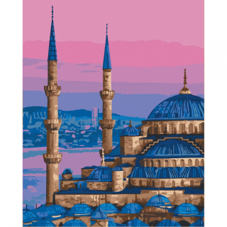 Modrá mešita v Istanbule 40x50cm - vypnuté plátno na rám
