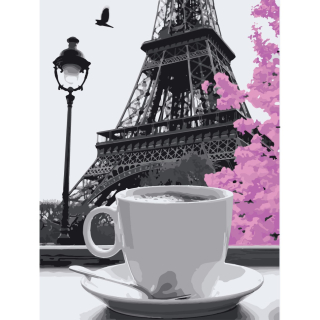 Káva v Paríži 40x50cm - vypnuté plátno na rám